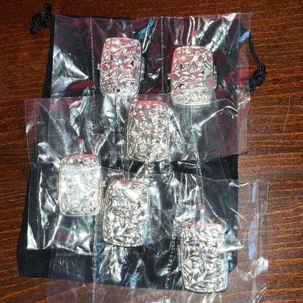 Six Silver Pendant Lockets For Bridesmaids or Family